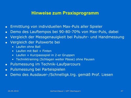 Schnelligkeit und Ausdauer im Fußball ... - GFT Oberbayern