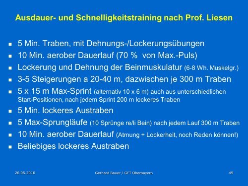 Schnelligkeit und Ausdauer im Fußball ... - GFT Oberbayern