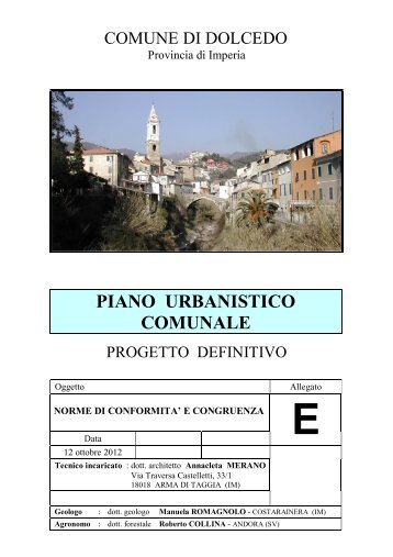 - E. Norme di conformità e congruenza - Comune di Dolcedo