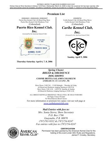 Caribe Kennel Club, Inc. - Dennis' Web Site