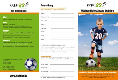 Wöchentliches Zusatz-Training www.kickfixx.de Auf einen Blick ...