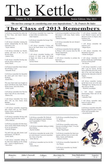 Latest Issue of Kettle - Saint Mary's High School