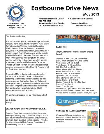 May 2013 Newsletter - Brookmede Public School - Peel District ...