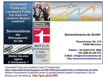 E-Visitenkarte Seminarbörse.de GmbH