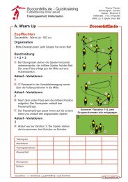 Hinterlaufen im Fußballtraining - Soccerdrills