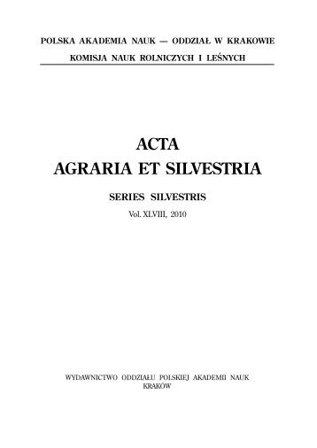 ACTA AGRARIA ET SILVESTRIA