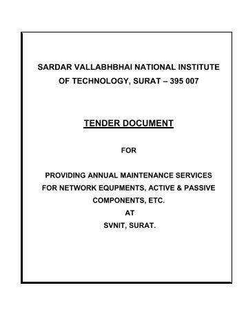 tender document - Sardar Vallabhbhai National Institute Technology ...