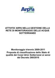 Relazione Acque Sotterranee - Arpa Piemonte