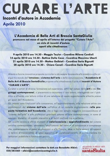 scarica il pdf di presentazione - Accademia belle arti Santa Giulia