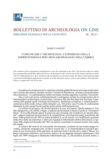 BOLLETTINO DI ARCHEOLOGIA ON LINE