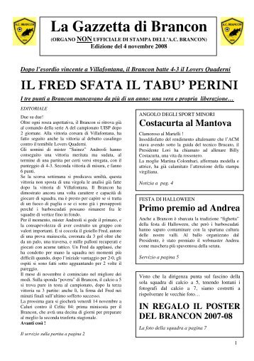 il fred sfata il tabu' perini - A.c. Brancon