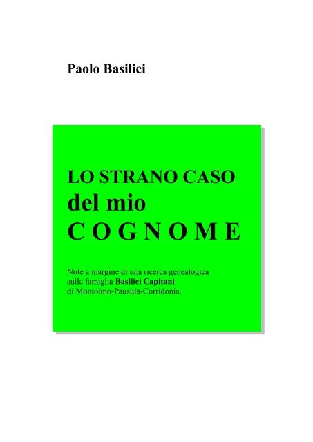 NOTE A MARGINE - Casa dei BASILICI