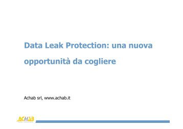 Download slide presentate durante il roadshow - Achab