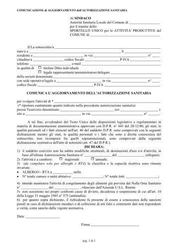 comunicazione subentro (36 KB) - Comune di Riccione