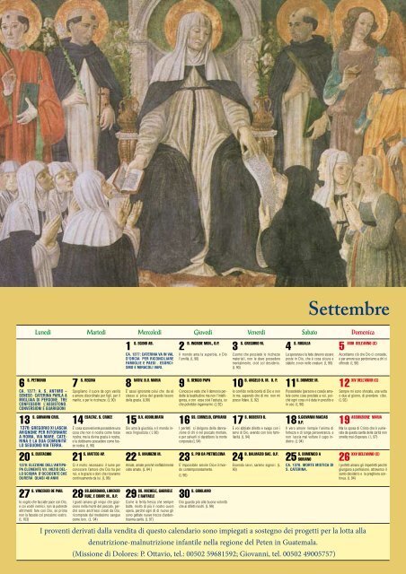 Calendario S. Caterina da Siena Patrona d'Europa ... - Preticattolici.it