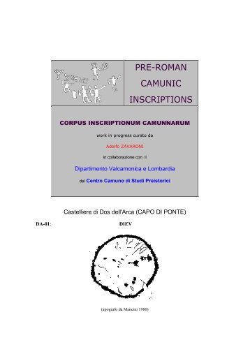 pre-roman camunic inscriptions - Dipartimento Valcamonica e ...