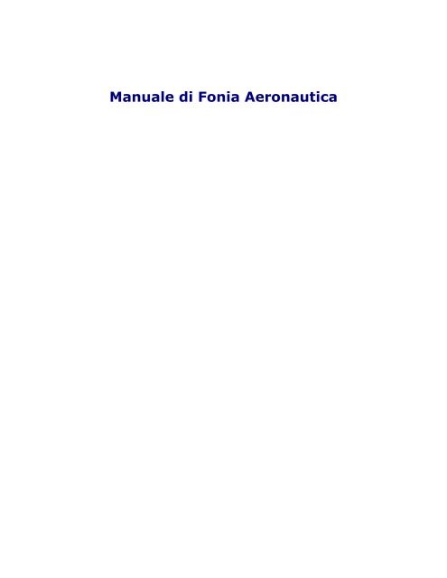 Manuale di Fonia Aeronautica