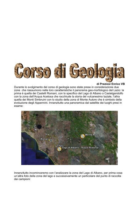 Corso di geologia - Liceo Francesco D'Assisi