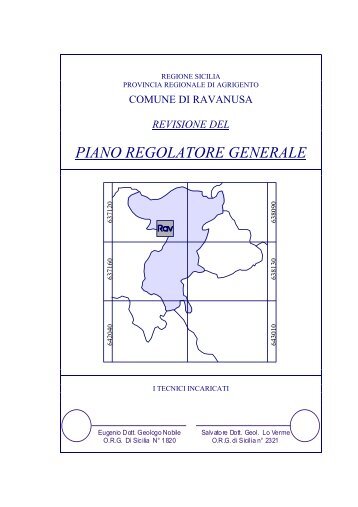 Relazione Geofisica Idro-Geomorfo-Lito-Sismi - Comune di Ravanusa