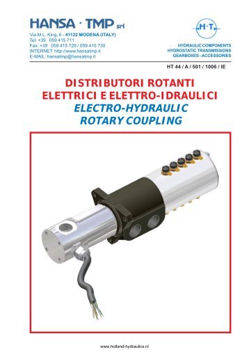 distributori rotanti elettrici e elettro-idraulici electro-hydraulic rotary ...
