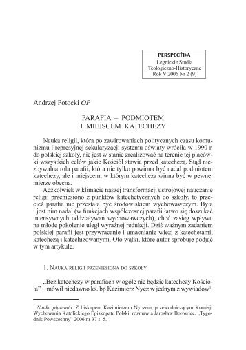 Parafia - podmiotem i miejsce katechezy - Perspectiva.pl