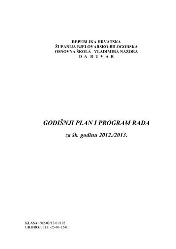 Godisnji plan 2012-2013-.pdf - Osnovna škola Vladimira Nazora ...