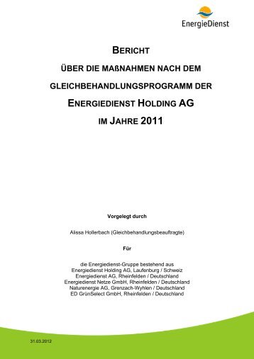 Gleichbehandlungsbericht 2011 - EnergieDienst AG