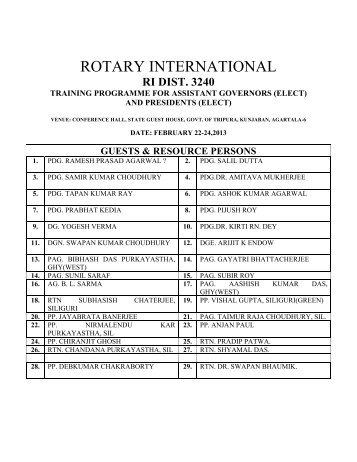 ROTARY INTERNATIONAL - Rotary District 3240