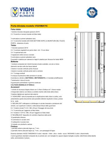 Porta blindata modello VIGHIMATIC - VIGHI Porte Blindate