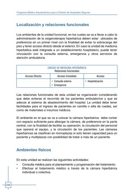 Programa Médico Arquitectónico para el Diseño de Hospitales Seguros