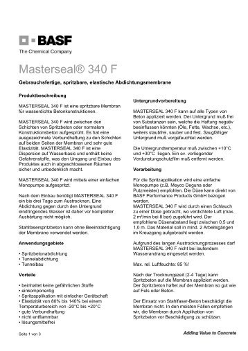 Masterseal® 340 F - BASF Performance Products GmbH