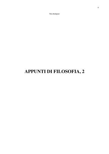 APPUNTI DI FILOSOFIA, 2 - ClinicaVirtuale.altervista.org