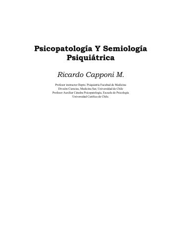 Psicopatológica y Semiología Psiquiátrica. Ricardo Capponi.
