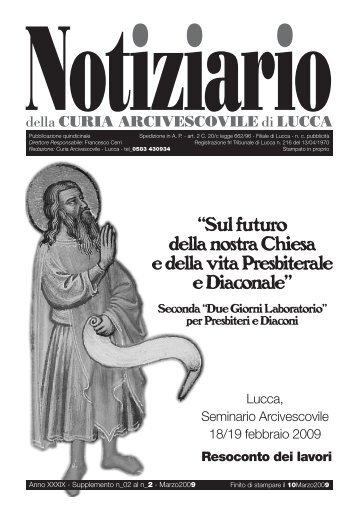 “Sul futuro della nostra Chiesa e della vita Presbiterale e Diaconale”