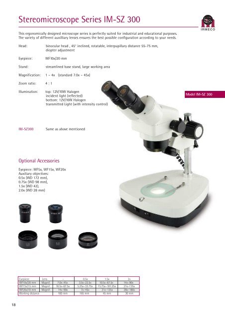 Quality Microscopes for Education, Life Sciences and Material ...