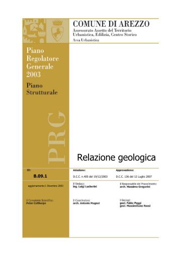 Relazione geologica - SIT del Comune di Arezzo
