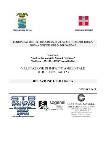Relazione Geologica Dolca.pdf - Provincia di Biella