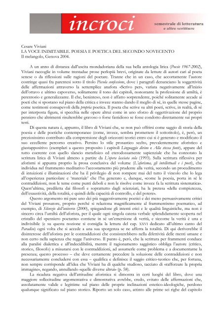 Cesare Viviani La Voce Inimitabile Poesia E Adda Editore
