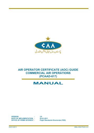 Air Operator Certificate (AOC) - CAA