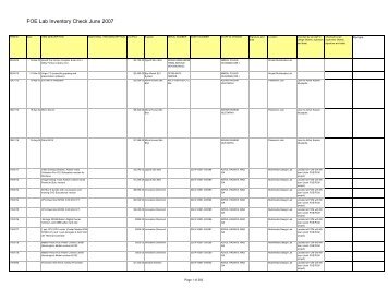 FOE Lab Inventory Check June 2007