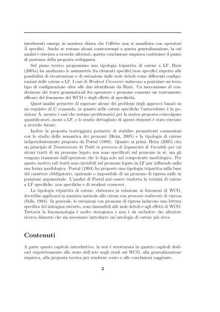 Scavalcamento Debole e Catene in Forma Logica - Pagine ...