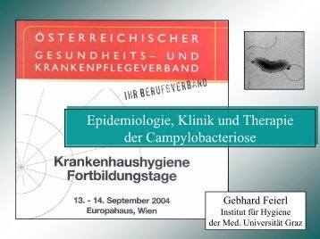 Epidemiologie, Klinik und Therapie der Campylobacteriose ...