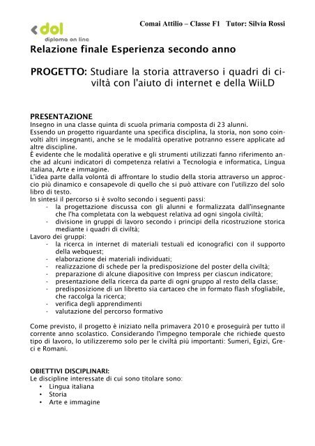 Relazione finale: relazione_comai.pdf - Scuolab