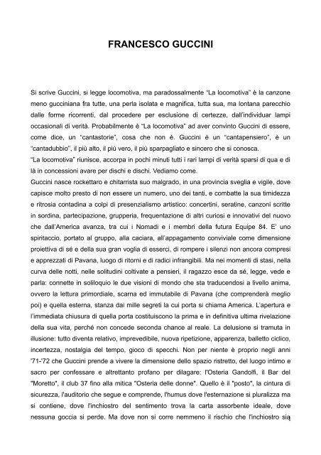Francesco Guccini Universita Degli Studi Di Pavia