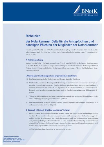 Richtlinien Notarkammer Celle - Bundesnotarkammer