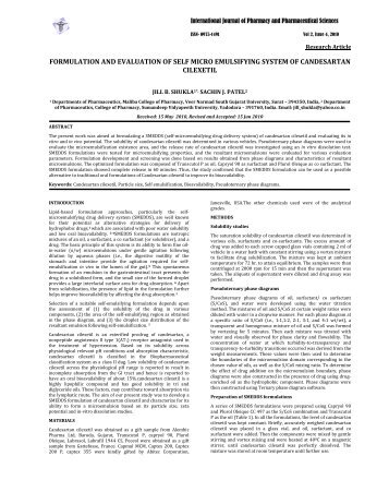 formulation and evaluation of self micro emulsifying system