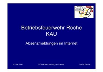Weitere Details - Betriebsfeuerwehr Roche Kaiseraugst - Stefan ...