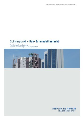 Bau- & Immobilienrecht - bei SNP Schlawien Partnerschaft