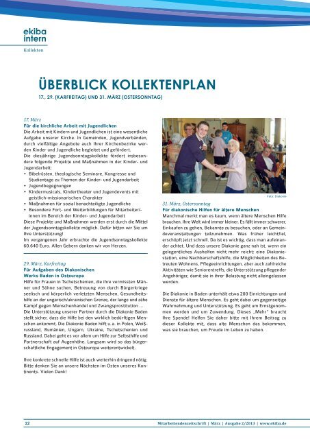 Mitarbeitendenzeitschrift Ekiba Intern / März / Ausgabe 02/2013