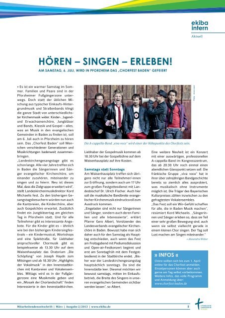 Mitarbeitendenzeitschrift Ekiba Intern / März / Ausgabe 02/2013